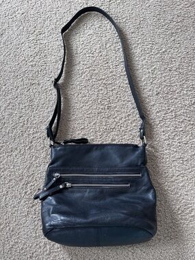 American Leather Works Classic Black Leather Crossbody Bag